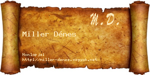 Miller Dénes névjegykártya